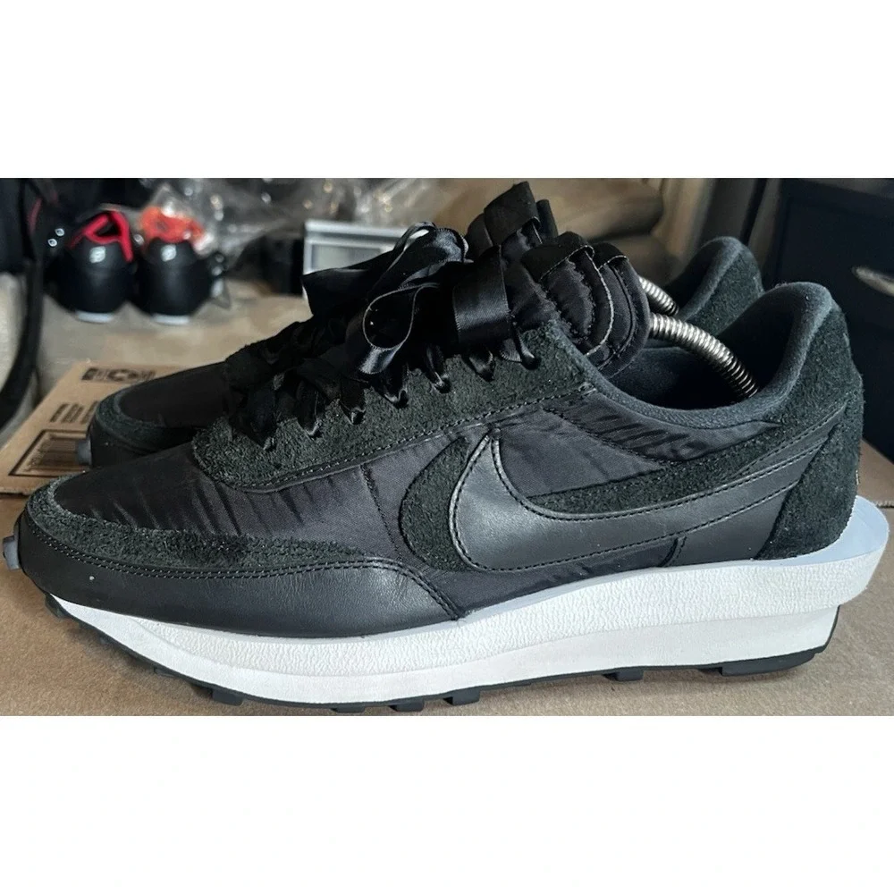 Nike LD Waffle Sacai Black Nylon Sneakers Shoes BV0073-002 Men's Size 11